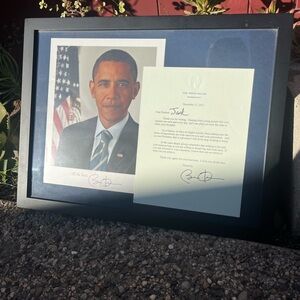 Barack Obama picture and letter